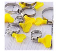 Lot de 5 pinces de tuyau en acier inoxydable T-Bolt Heavy Duty - Haute pression - Pour tuyau d'eau à air - Kit de fixation professionnel et de réparation du matériel (9-16 mm-2)