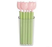 Lot de 5 pinces réutilisables en forme de tulipe avec boîte magnétique pour une organisation facile de la cuisine (rose)
