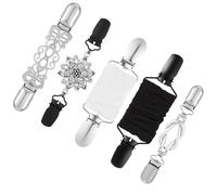 Lot de 5 pinces vintage pour pull, châle, cardigan et plus encore, Alliage de zinc, fer, coton, Pas de pierre précieuse