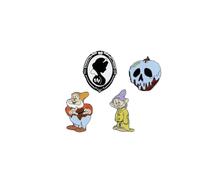Lot de 5 pins BLANCHE NEIGE, Miroir, Pomme Empoisonnée, Nain, Simplet, Joyeux - Epinglette Broche Accessoire Vetement sac