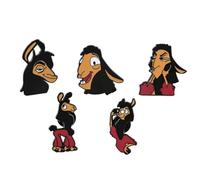 Lot de 5 Pin's Kuzco - Lama - Dessin Animé Classique Vintage - 3 x 2 cm - Broche Decorative Epinglette pin Accessoires
