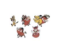 Lot de 5 pin's Le Roi Lion Pumba Timon Simba, Set de 5 Pins Accessoires Broche Epinglette Dessin Animé pour Vetements Sacs 4 x 3 cm