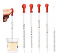 Lot de 5 Pipettes de Transfert Avec Embout en Caoutchouc 0,5 ml/1 ml/2 ml/3 ml Pipette en Verre Avec Petite Brosse Compte-Gouttes Pipette Facile à Nettoyer Pour Moules à Bonbons Mangeoires Pour Bébés