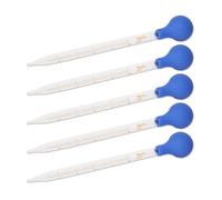 Lot de 5 pipettes graduées en verre transparent 0,5 ml, 1 ml, 2 ml, 3 ml, 5 ml, 10 ml