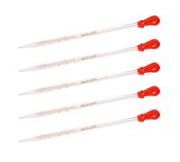 Lot de 5 pipettes liquides en verre transparent pour glaçage des gouttes de verre transparent 0,5 ml 1 ml 2 ml 3 ml 5 ml 10 ml verrerie de laboratoire
