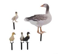 Lot de 5 piquets décoratifs en acrylique pour jardin d'animaux avec motif fantaisiste pour pelouse et pot de fleurs (canard)