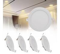 Lot de 5 plafonniers LED encastrés ultra fins de 17,8 cm, 15 W, 4500 K, spot 975 lm, trou de 180 mm de diamètre