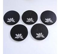 Lot de 5 planches de contrefaçon, planche à armer, plaque de trophée, ronde, foncée, AF 17 cm, avec 5 feuilles de chêne et 6 feuilles.