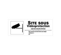 LOT DE 5 PLAQUES 33x12 Site sous vidéoprotection + picto