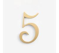 Lot de 5 plaques autocollantes 3D en laiton - 5 cm - Pour intérieur ou extérieur - Pour intérieur ou extérieur - 5 cm