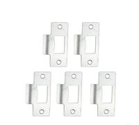 Lot de 5 plaques de fermeture de porte réglables - Plaque de rechange pour portes battantes - Piège tubulaire standard - Différents modèles de portes - Construction robuste - Aspect chromé - Argenté