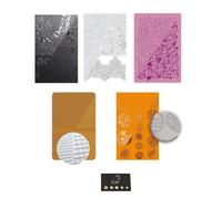 Lot de 5 Plaques de Texture pour Fimo et Travaux Manuels Fun + 1 Index Adhésif Couleurs Assorties Blumie