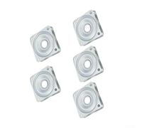Lot de 5 plaques pivotantes carrées de 5,1 cm, matériel de roulement rotatif en acier robuste avec finition argentée pour étagères de rangement de cuisine et présentoirs (5,1 cm x 48 mm)