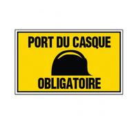 LOT DE 5 PLAQUES PS CHOC 33X20 PORT DU CASQUE OBLIGATOIRE