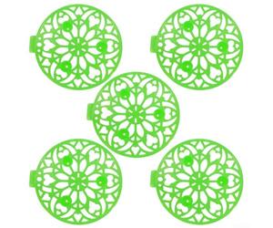 Lot de 5 plateaux à pastèque conçus avec des trous d'aération pour favoriser la circulation de l'air et sécuriser le support pour melons et autres produits