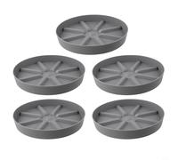 Lot de 5 plateaux de pot de fleurs pour une santé optimale des plantes, design en plastique avec drainage pour intérieur/extérieur (gris)