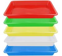 Lot de 5 plateaux en multicolores, plateau d'activité, plateau de service pour l'école, la maison, les travaux manuels
