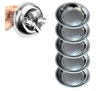 Lot de 5 plateaux magnétiques en acier inoxydable de 15,2 cm de diamètre avec base antidérapante pour vis, boulons, écrous, petites pièces métalliques