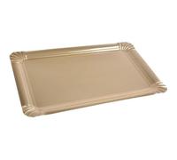 Lot de 5 plateaux rectangulaires jetables en carton 23x33 cm or