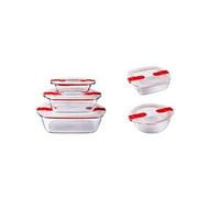 Pyrex Boîtes Cook & Heat – Lot 5 – Verre borosilicate, couvercles micro-ondes, Made in France