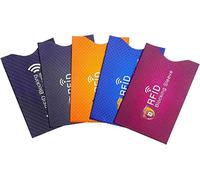 Lot de 5 pochettes de blocage RFID, 5 couleurs, certification TÜV, protection anti-vol pour cartes de crédit, cartes de débit, passeport, multicolore, Minimaliste