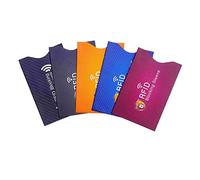 Lot de 5 pochettes de blocage RFID - 5 couleurs - Certification TÜV - Protection antivol pour cartes de crédit, cartes de débit, passeport