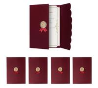 Lot de 5 pochettes de certificats A4 pour certificats d'honneur - Couverture à trois volets pour certificats de remise de diplôme