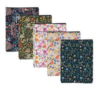 Lot de 5 pochettes de protection imperméables avec fermeture éclair et poche avant pour femmes et filles, pour amateurs de livres, bibliothécaire, accessoires de lecture, cadeaux livresques, fleurs