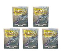 Lot de 5 pochettes pour cartes Dragon Shield Classic Transparent Taille standard 100 ct