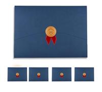 Lot de 5 pochettes pour certificats A4 - Pour certificats de réussite - En papier - Pour certificats professionnels - Pour diplômes de fin d'études
