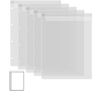 Lot de 5 pochettes pour classeur avec une poche format A4 4 trous pour le rangement de matrices et timbres, sacs transparents en PVC imperméable pour matrices de découpe, pochoirs, timbres, loisirs