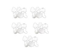 Lot de 5 pochoirs de gaufrage en métal de Noël, cloches de Noël, pochoirs de découpe pour albums, cartes, décorations