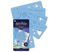 Lot de 5 pochoirs Harry Potter en plastique réutilisables, motif monde magique, création d'œuvres d'art ou décoration de notes, scrapbooking, etc. 15,2 x 7,6 cm, sous licence officielle