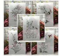 Lot de 5 pochoirs réutilisables en bambou pour peinture sur les murs, 29 cm, format A4, motif hirondelle, herbe d'oiseau et herbe en bambou, pour papier peint, scrapbooking, décoration d'intérieur