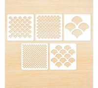 Lot de 5 pochoirs réutilisables en forme d'écailles de sirène pour peinture du visage - Pochoirs pour peinture artistique, peinture, travaux manuels, décoration de gâteaux et biscuits