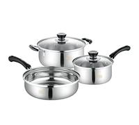 Lot de 5 poêles à frire en acier inoxydable pour cocotte minute Cuisson ragoût / pot à lait / casserole à soupe