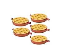 Lot de 5 poêlons à escargots 12 Trous en porcelaine plat pour escargots avec poignée ,passe au four et lave-vaisselle - 18 x 3,2 cm