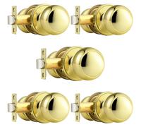 Lot de 5 poign es de porte int rieures Probrico en laiton poli pour couloir/placard, serrures sans cl