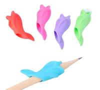 Lot de 5 poignées de crayon ergonomiques en forme de dauphin pour l'écriture manuscrite des , baskets en silicone souple | Guides de position des doigts confortables pour une bonne tenue de