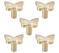 Lot de 5 poignées de porte créatives for armoires de cuisine avec vis, quincaillerie for placard, commode, tiroir, armoire de cuisine, poignées et boutons de garde-robe(Beige,S)