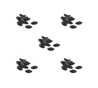 Lot de 5 poignées de porte pour meubles miniatures 1/6 - Noir - 1 cm