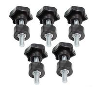 Lot de 5 poignées de serrage en forme d'étoile avec insert en métal pour machine de tour, perceuse, scie à presse et gabarit de routage