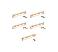 Lot de 5 poignées pour meubles Bergen, L141mm, entraxe 128mm, Aluminium , peint en or
