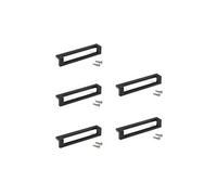 Emuca - Poignée pour meuble Cleveland, entraxe 128 mm, L144 mm, Peint en noir, Zamak, 5 u