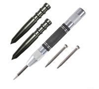 Lot de 5 poinçons de centrage manuels avec poignée moletée et pointes en acier trempé pour un poinçonnage précis et un marquage sur différentes surfaces