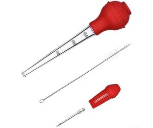 Lot de 5 poires à dinde - Ensemble complet de badigeonnage et de marinade - Brosse en silicone avec injecteur de saveur de 22 ml - Passe au four - Passe au lave-vaisselle