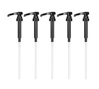 Lot de 5 Pompes à sirop de café - Pompe de Rechange pour sirop d'arômes Caramel - pour Bouteilles de 750 ML à 1 l - Noir