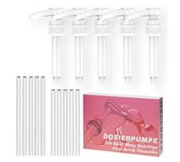 Lot de 5 pompes doseuses compatibles avec Best Body Nutrition - Pompe de rechange pour boisson vitale - Distributeur de pompe réutilisable avec 5 tubes longs et 5 tuyaux courts pour bouteilles de 500