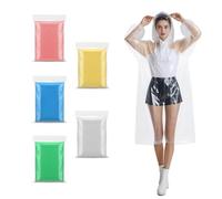 Lot de 5 ponchos de pluie portables jetables imperméables pour adultes, imperméables, légers, portables, adaptés pour les activités de plein air