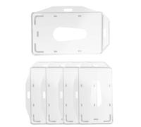 Lot de 5 Porte Badge - Plastique Rigide Transparent - Pour cartes standard - Port vertical/horizontal Phonillico®